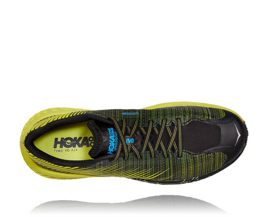 Tenis Hoka One One Trail Hombre Negros/Verdes - Evo Speedgoat - JMNC19078